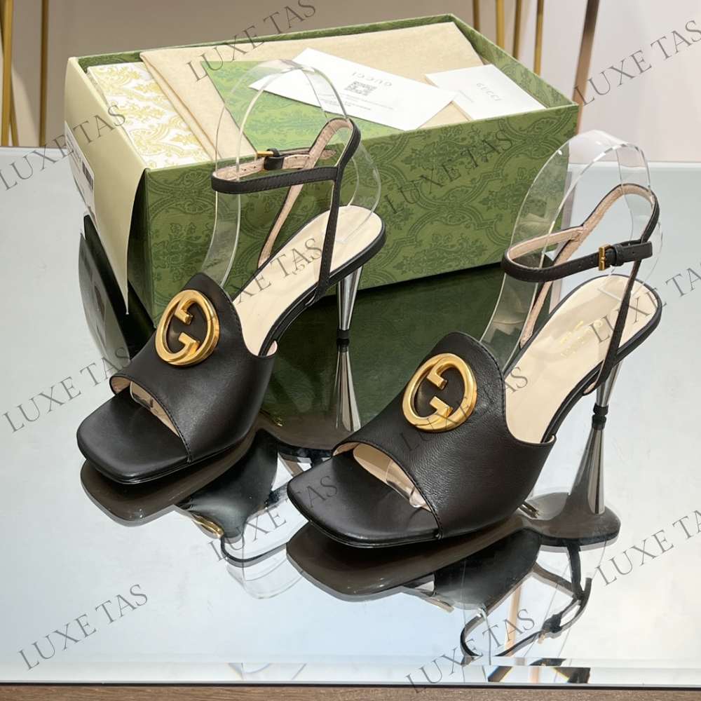 Black Blondie Heeled Sandal - Designer Slides & Sandals for Women