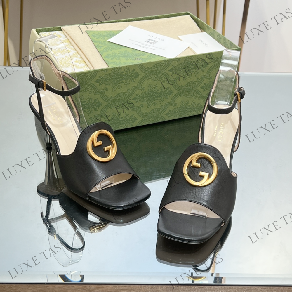 Black Blondie Heeled Sandal - Designer Slides & Sandals for Women