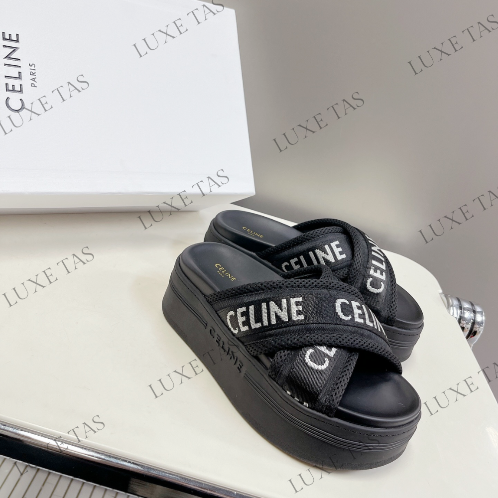 Block Slide In Mesh & Textile With C Jacquard - Designer Slides & Sandals for Women