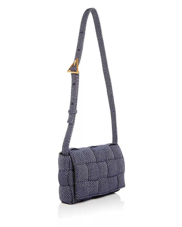 BOTTEGA VENETA DENIM INTRECCIATO PADDED CASSETTE BAG