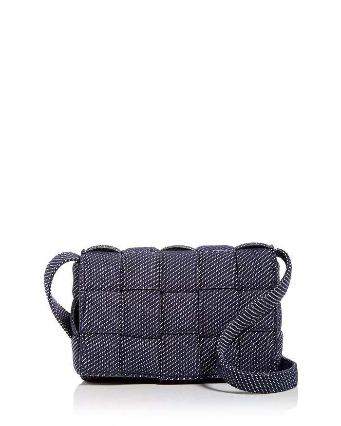 BOTTEGA VENETA DENIM INTRECCIATO PADDED CASSETTE BAG