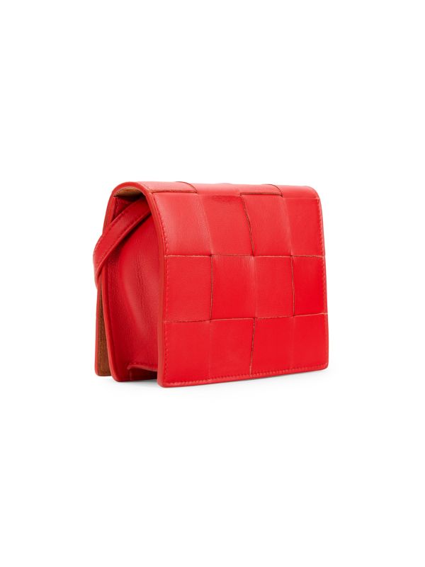 BOTTEGA VENETA MAXI INTRECCIATO LAMBSKIN MINI CASSETTE CROSSBODY