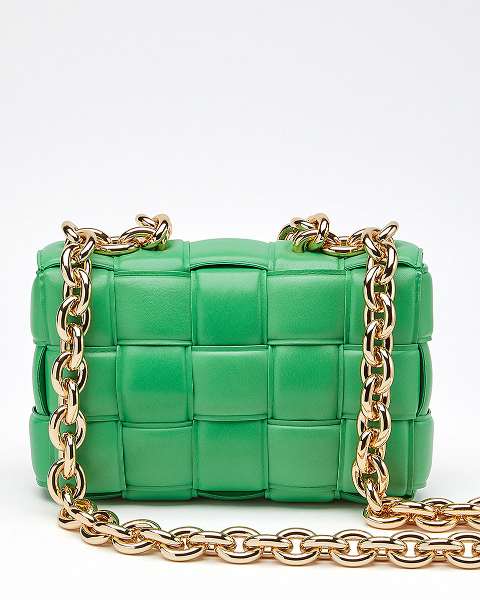 BOTTEGA VENETA LAMBSKIN MAXI INTRECCIATO PADDED CASSETTE CHAIN BAG