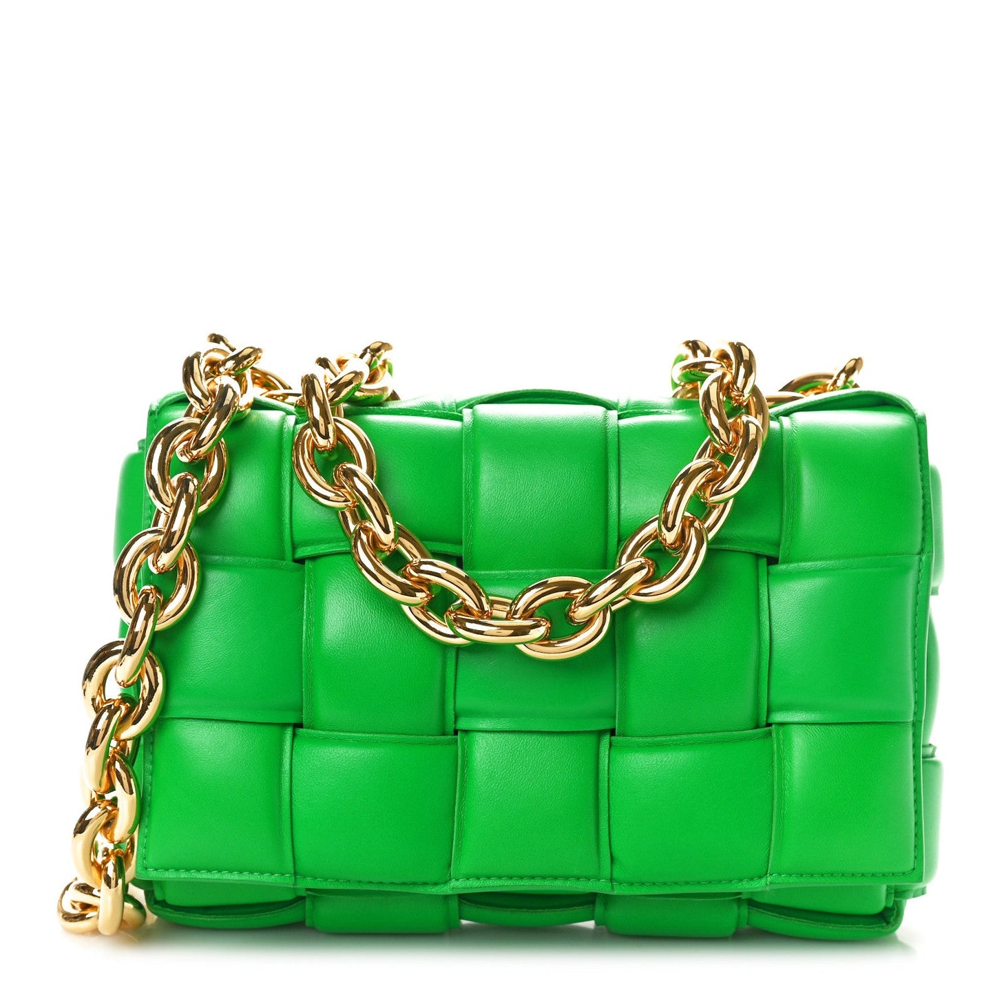 BOTTEGA VENETA LAMBSKIN MAXI INTRECCIATO PADDED CASSETTE CHAIN BAG