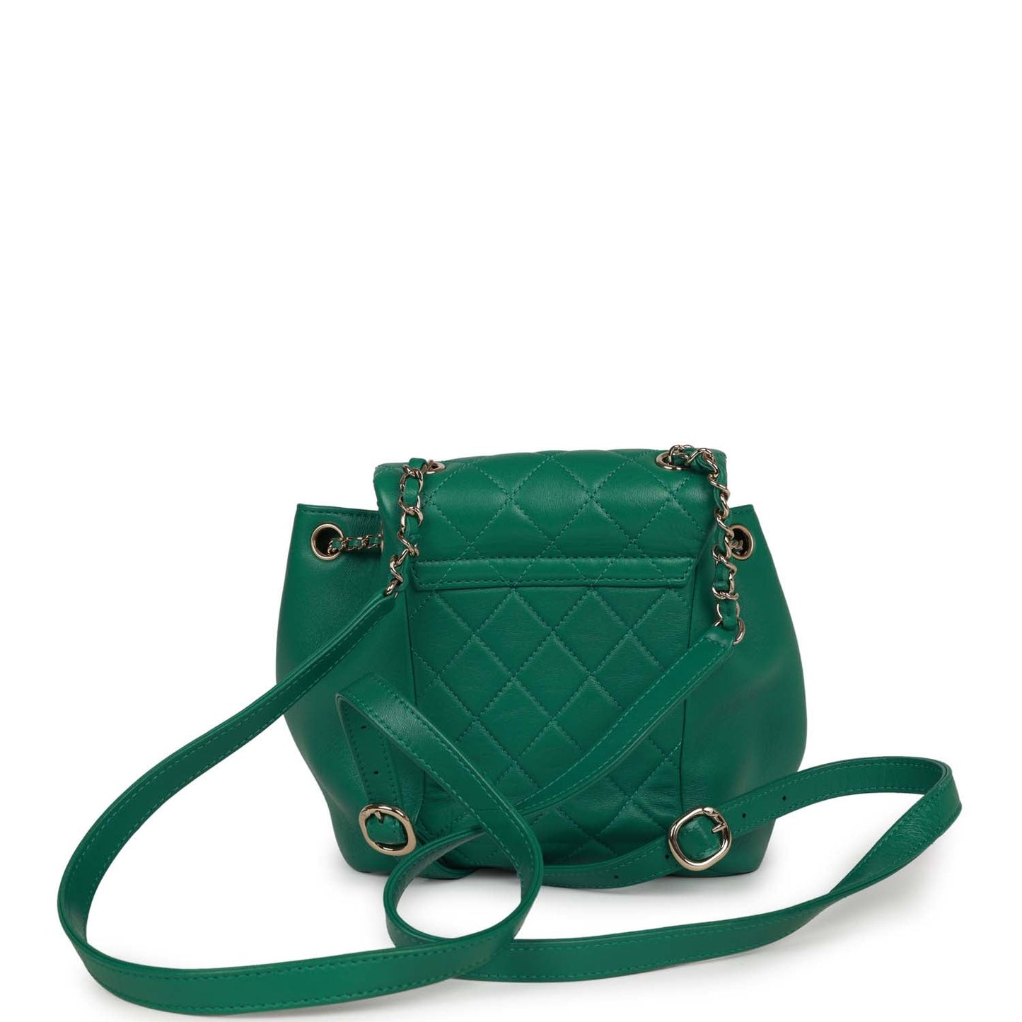 Chanel Small Duma Backpack Green Lambskin Light Gold Hardware