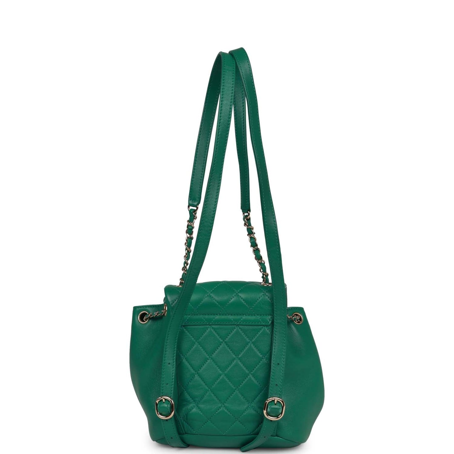 Chanel Small Duma Backpack Green Lambskin Light Gold Hardware