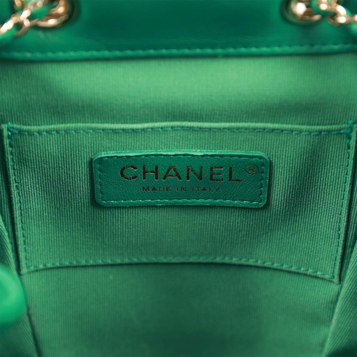 Chanel Small Duma Backpack Green Lambskin Light Gold Hardware