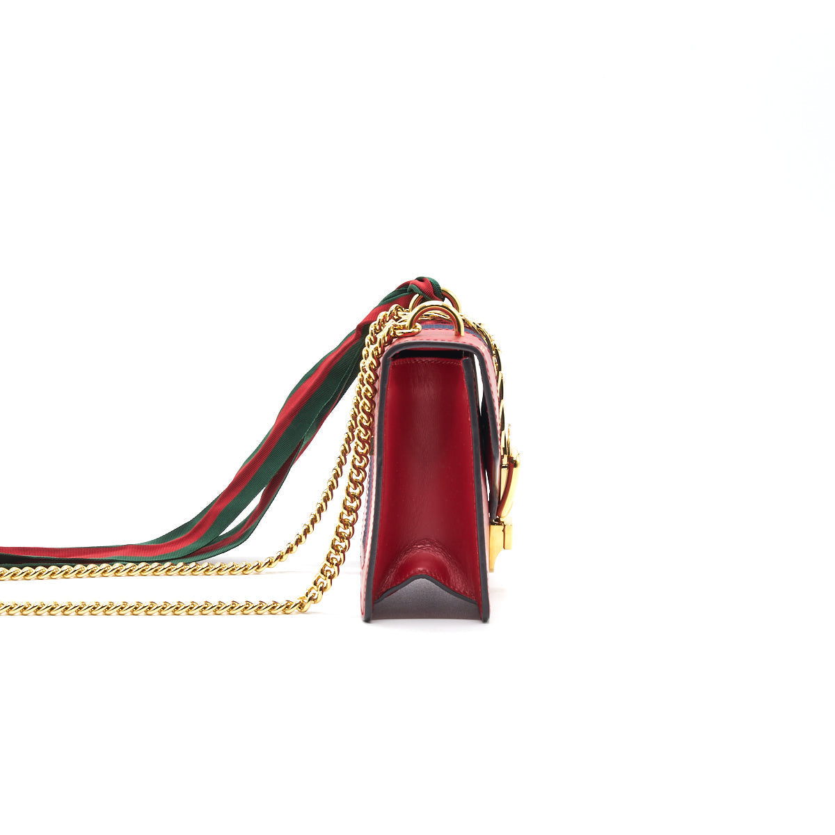 Gucci Sylvie Leather Mini Chain Bag Red
