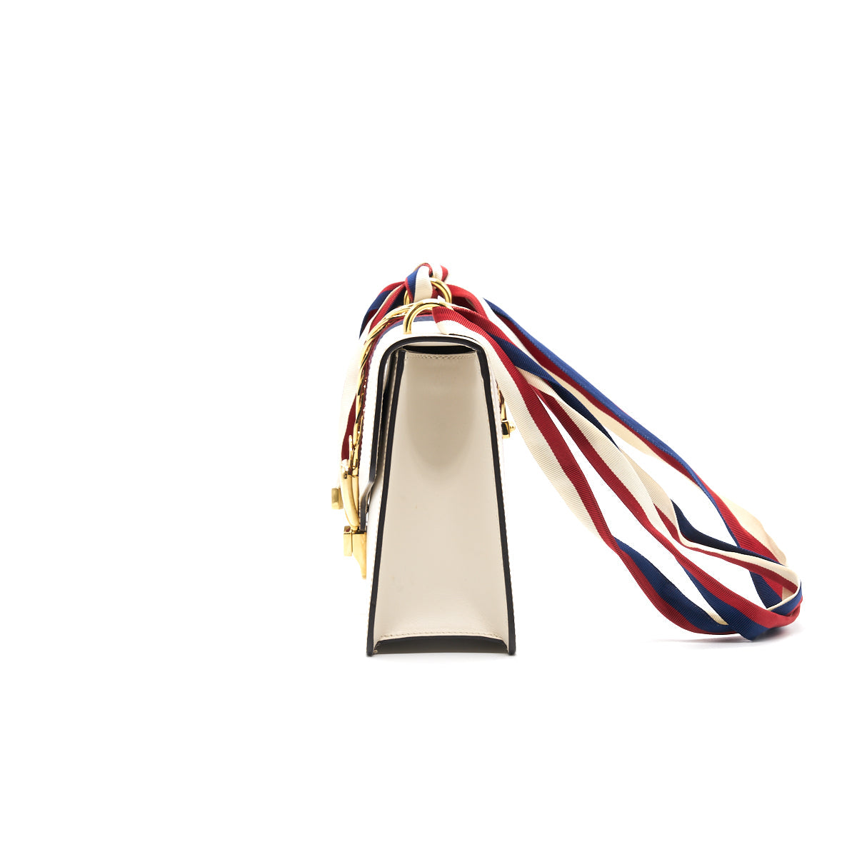 Gucci Sylvie Small Shoulder Bag White (Leather Strap Missing)