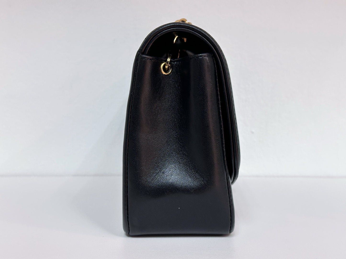 Chanel Small Vintage Diana Lambskin Should Flap Bag Black 3541 holo card