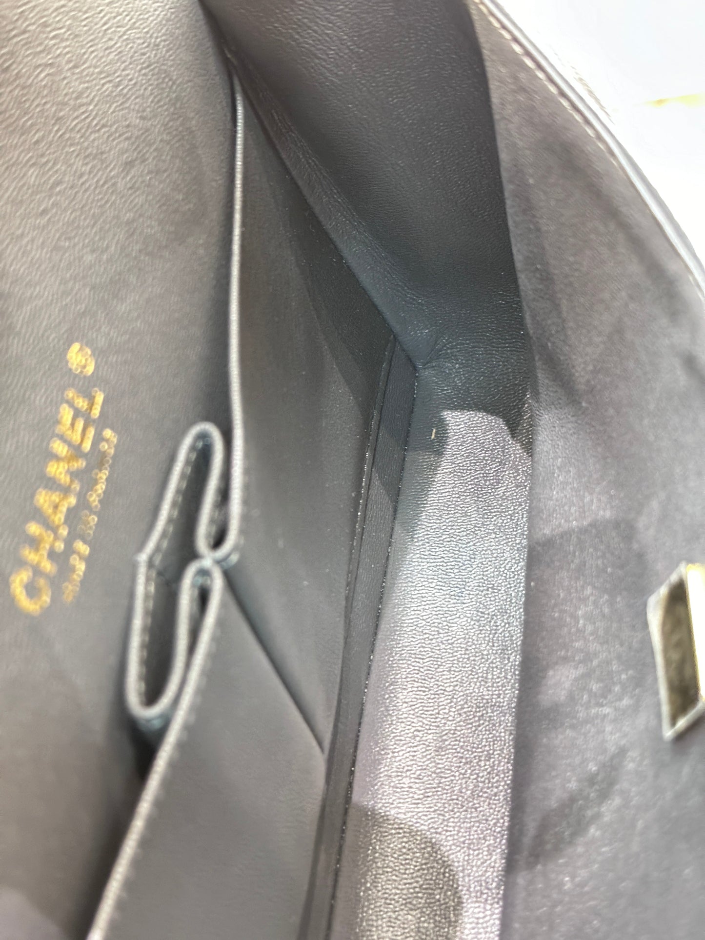 CHANEL Caviar Quilted Small Double Flap Dark Grey