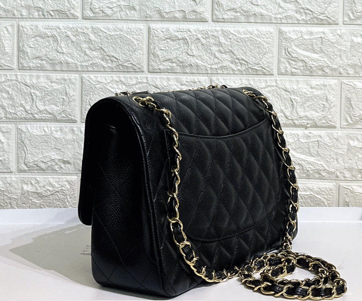 Chanel Jumbo Classic Double Flap Bag Black Caviar GHW