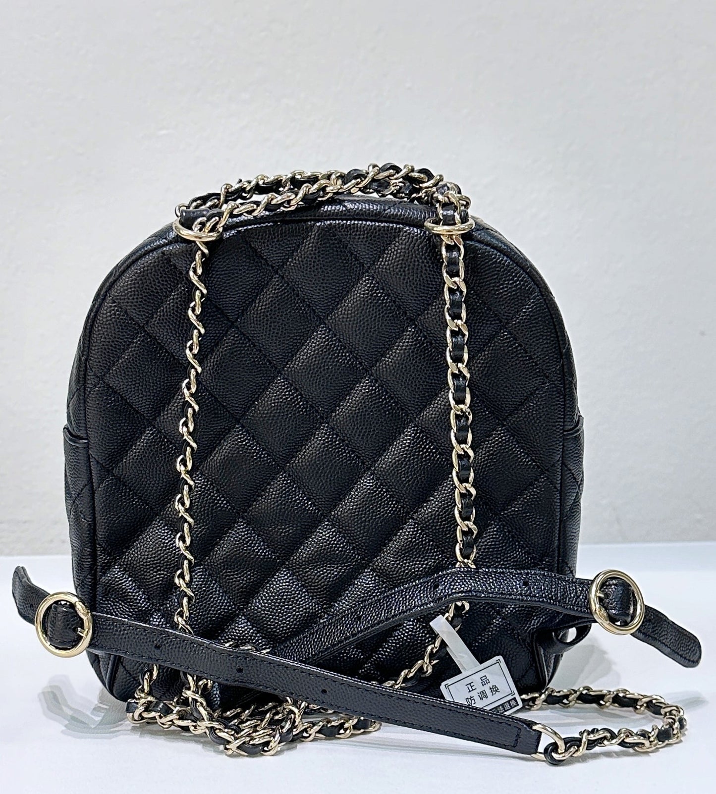 Chanel CC Day Backpack Quilted Caviar Mini