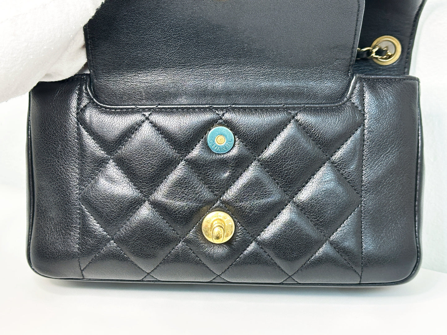 Chanel Small Diana Flap Black Lambskin GHW 2073 holo