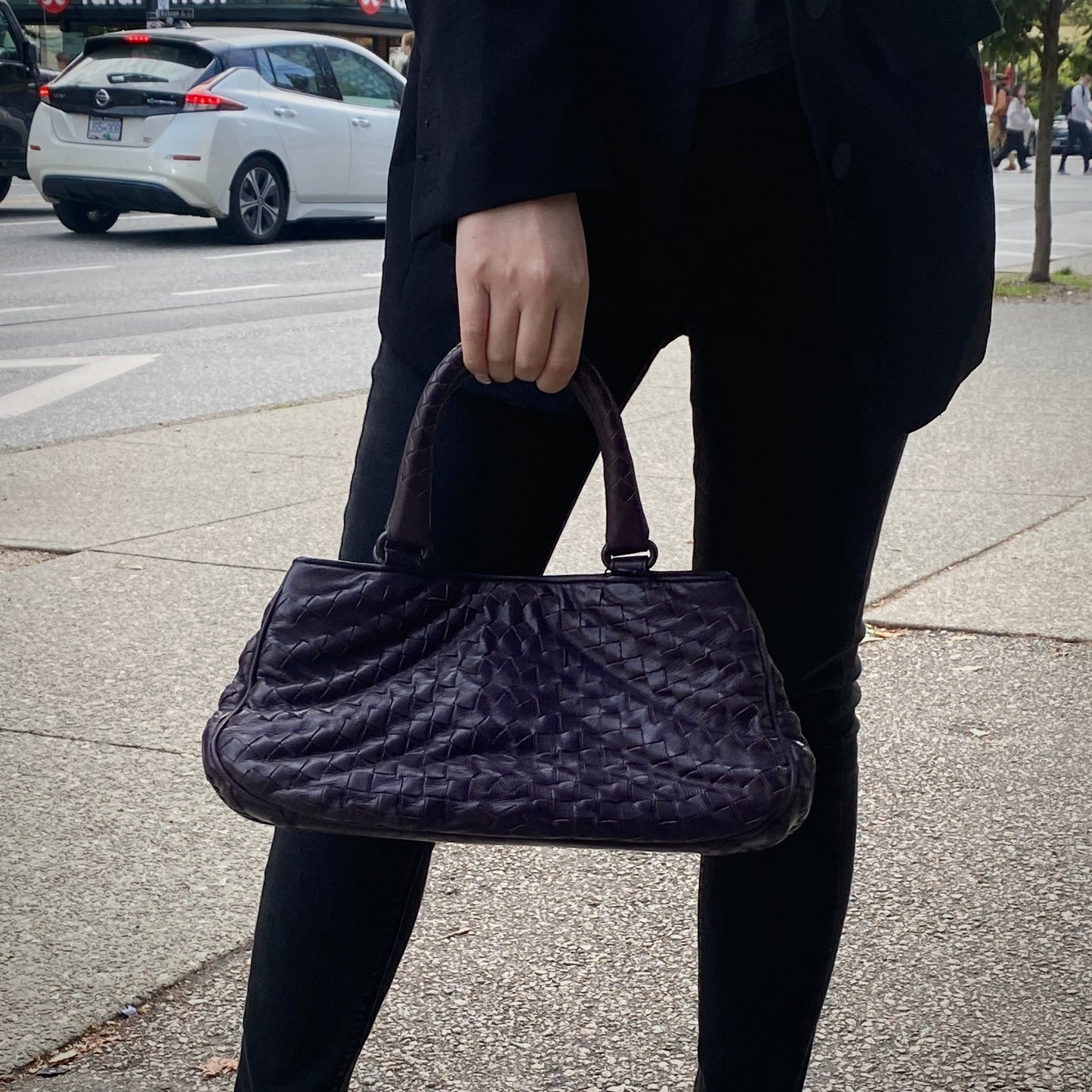 Bottega Veneta Purple Intrecciato Leather Tote