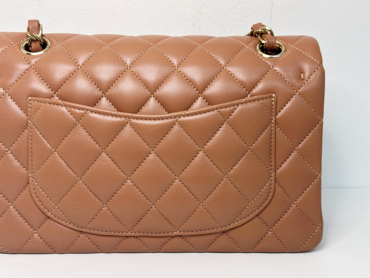Chanel Small Lambskin Classic Double Flap Bag Dark Beige LGHW