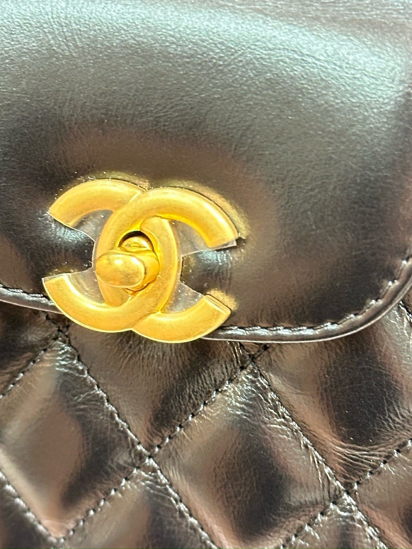 Chanel Lambskin Kelly Shopping Bag Black GHW 19cm