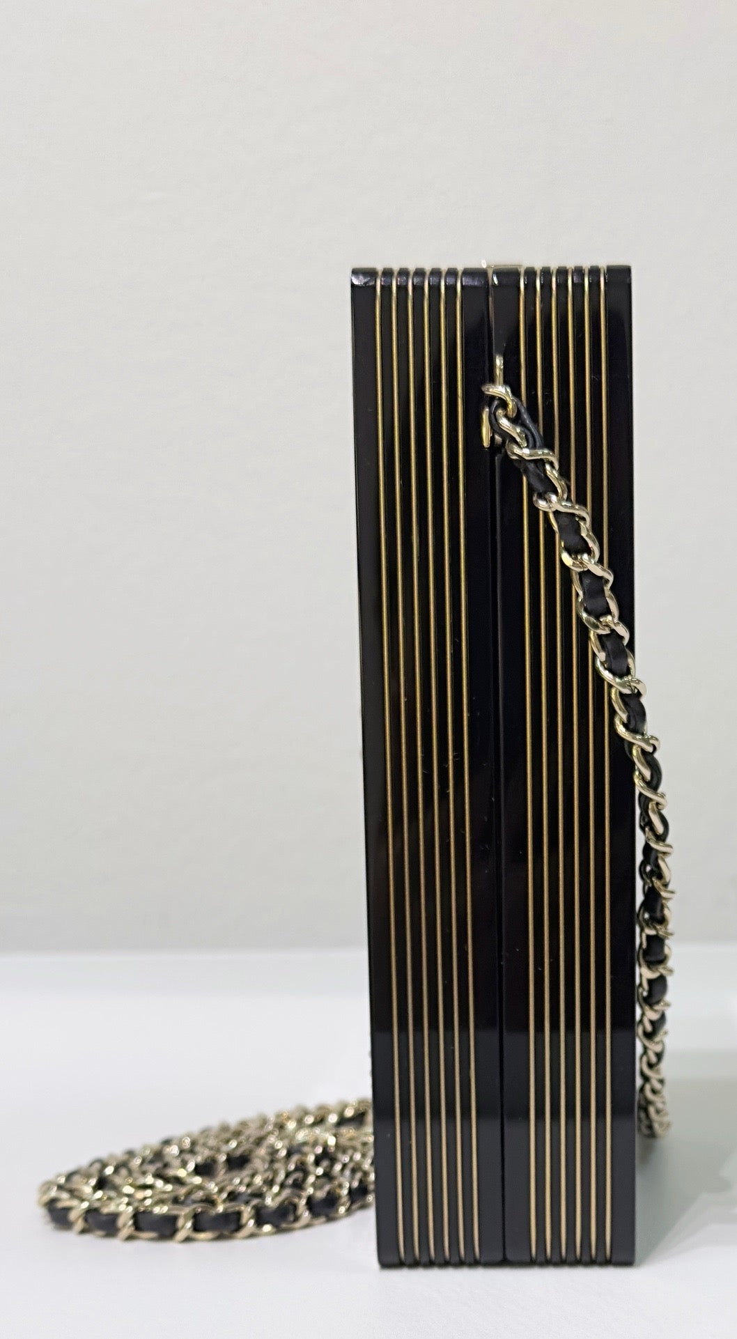 Chanel Plexiglass Pearl Playing Card Casino Minaudiere Clutch Black GHW
