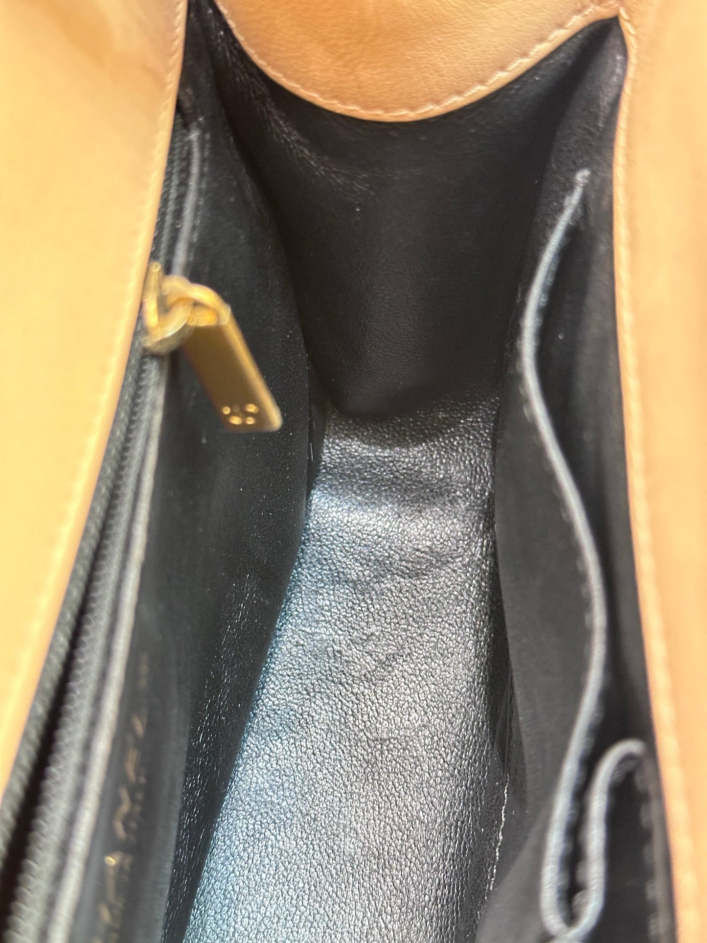 CHANEL Caviar Quilted Medium CC Filigree Flap Beige Black