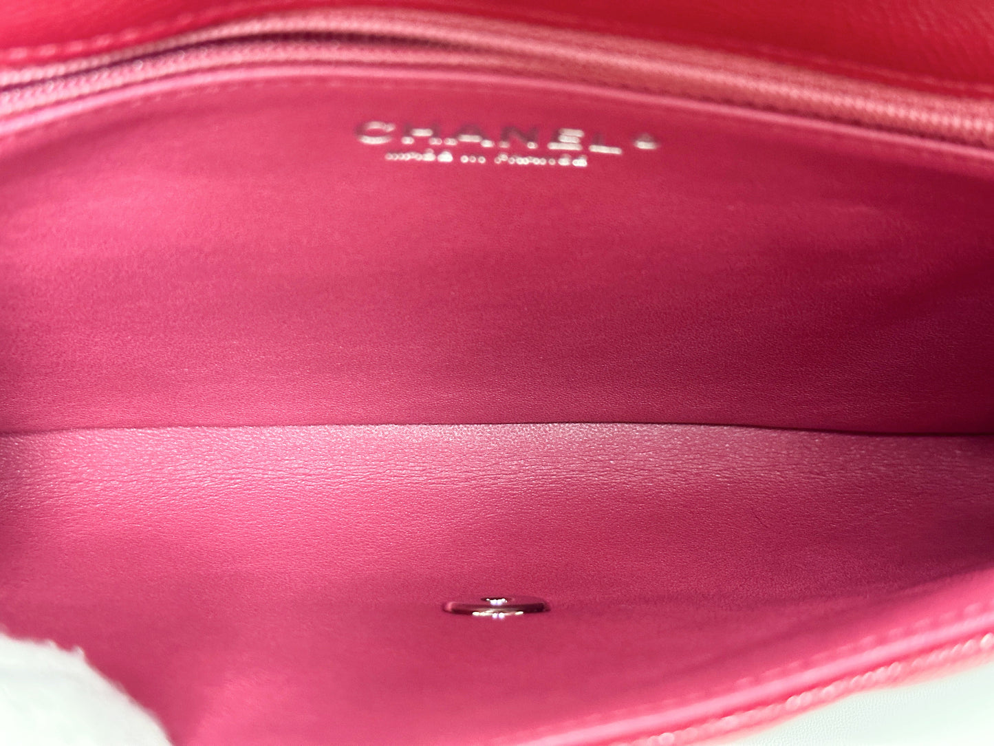 Chanel Flap Clutch Bag Red Caviar SHW 2645 holo card