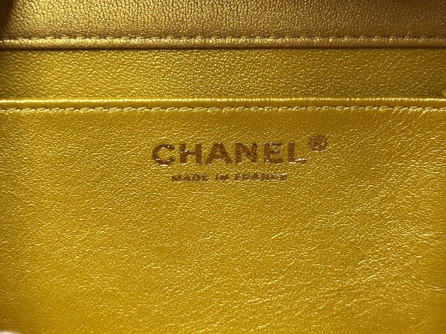 Chanel Lambskin Evening In Egypt Clutch Gold 2815 holo card
