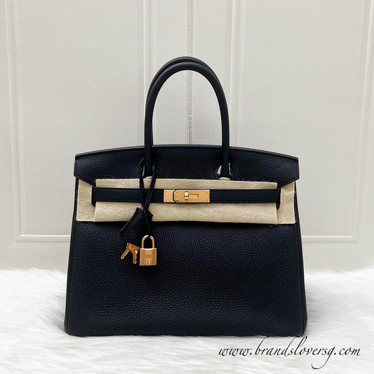 Hermes Birkin 30 in Noir Black Togo Leather and RGHW