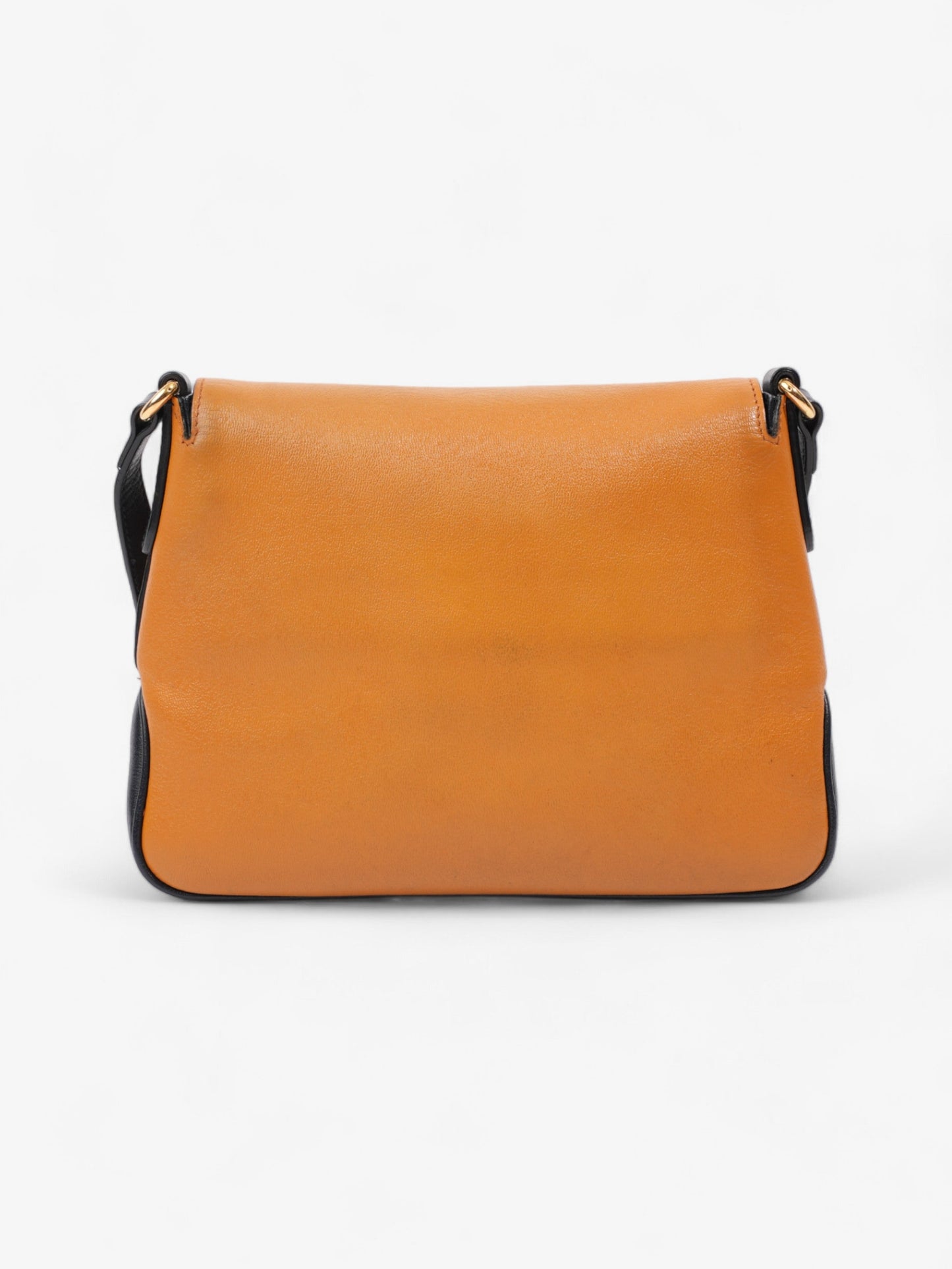 Gucci Messenger Bag with Double G Navy Blue / Burnt Orange Leather Small