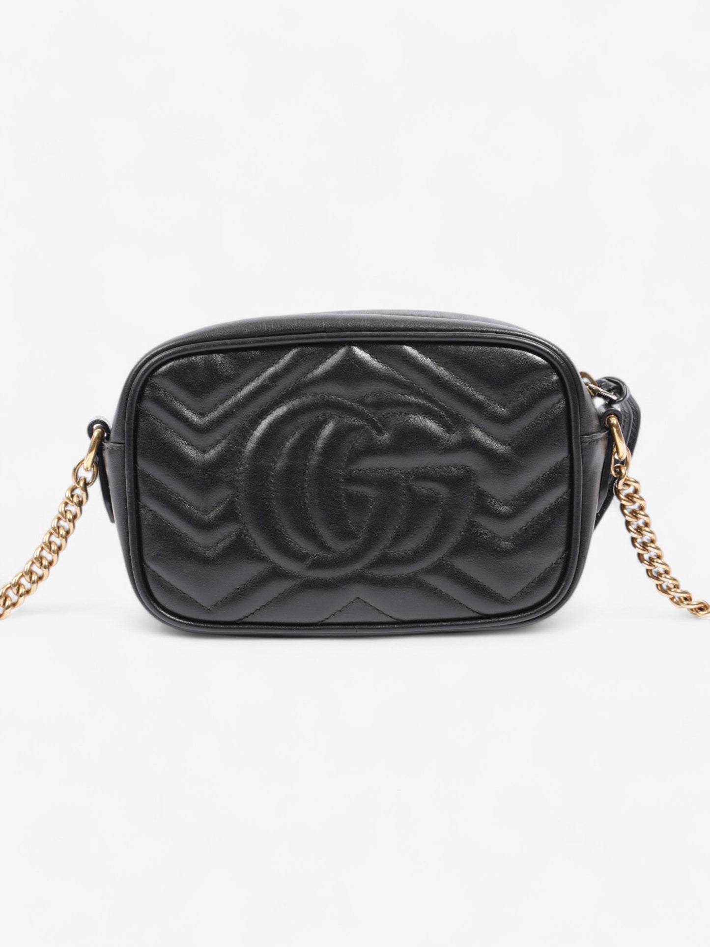 Gucci Marmont  Black Matelasse Leather Mini