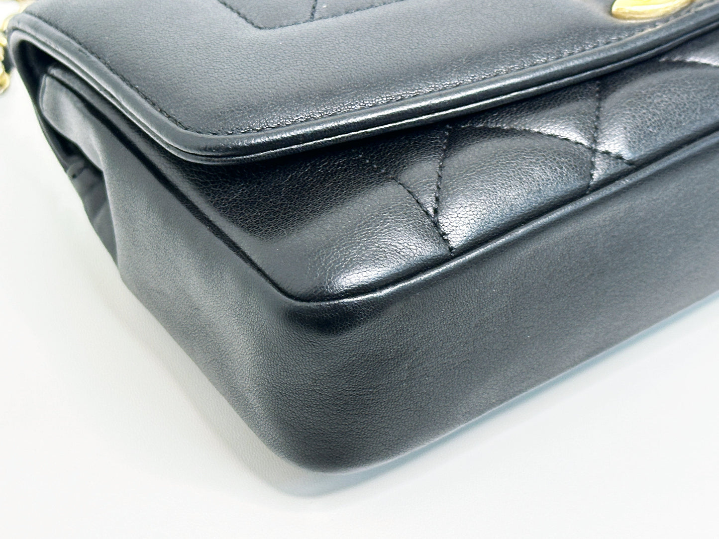 Chanel Small Diana Flap Black Lambskin GHW 2073 holo