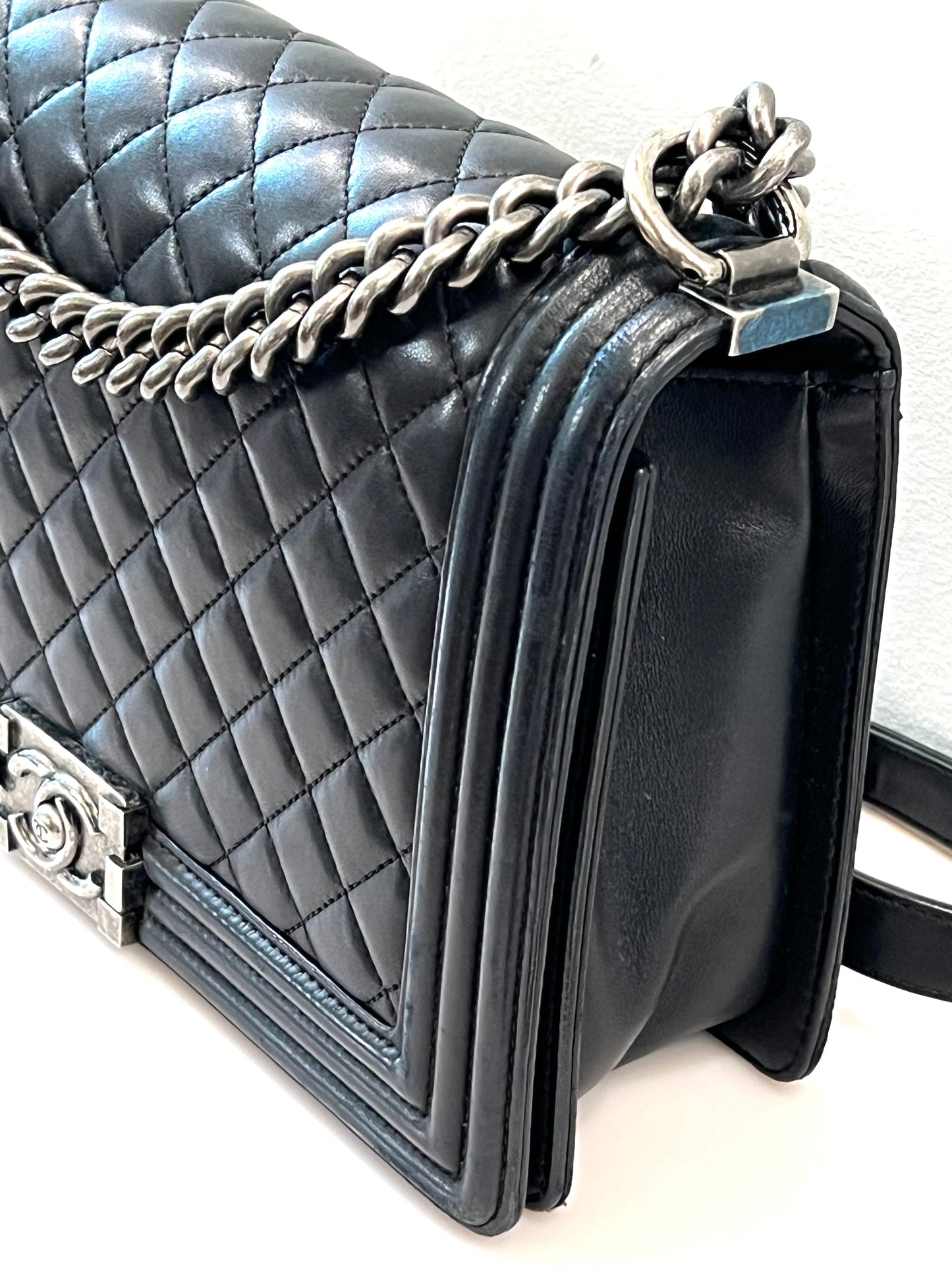 CHANEL QUILTED CALFSKIN LEATHER LARGE BOY BAG