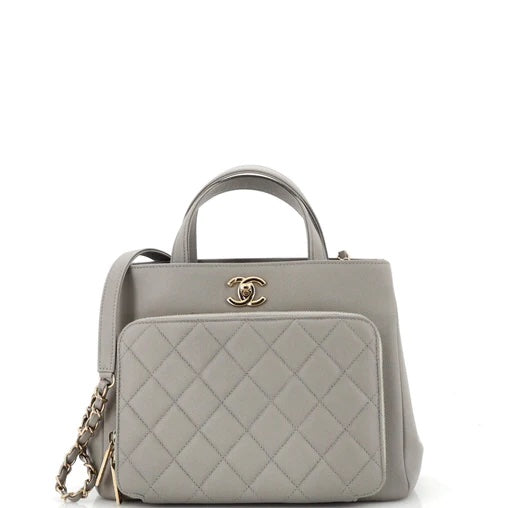 CHANEL CAVIAR QUILTED SMALL BUSINESS AFFINITY SHOPPING TOTE