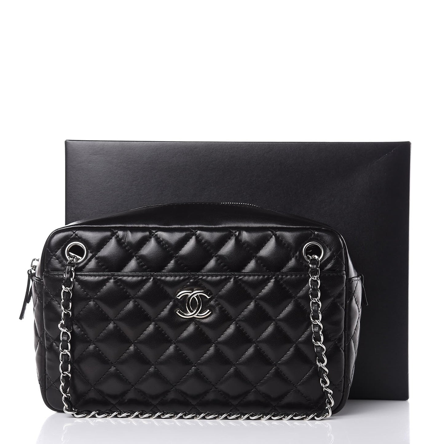 CHANEL CC QUILTED LAMBSKIN LARGE CAMERA BAG