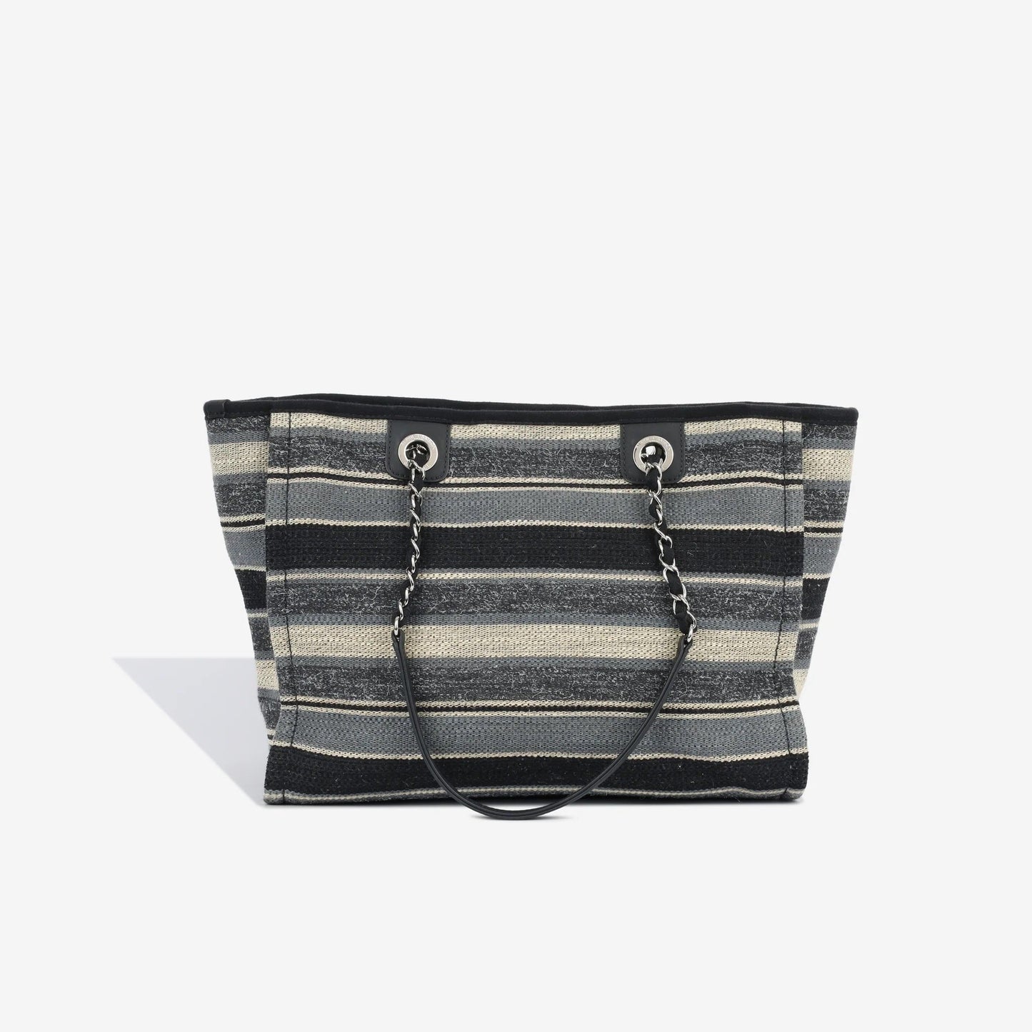 CHANEL MEDIUM DEAUVILLE STRIPE SHOPPING TOTE-HS