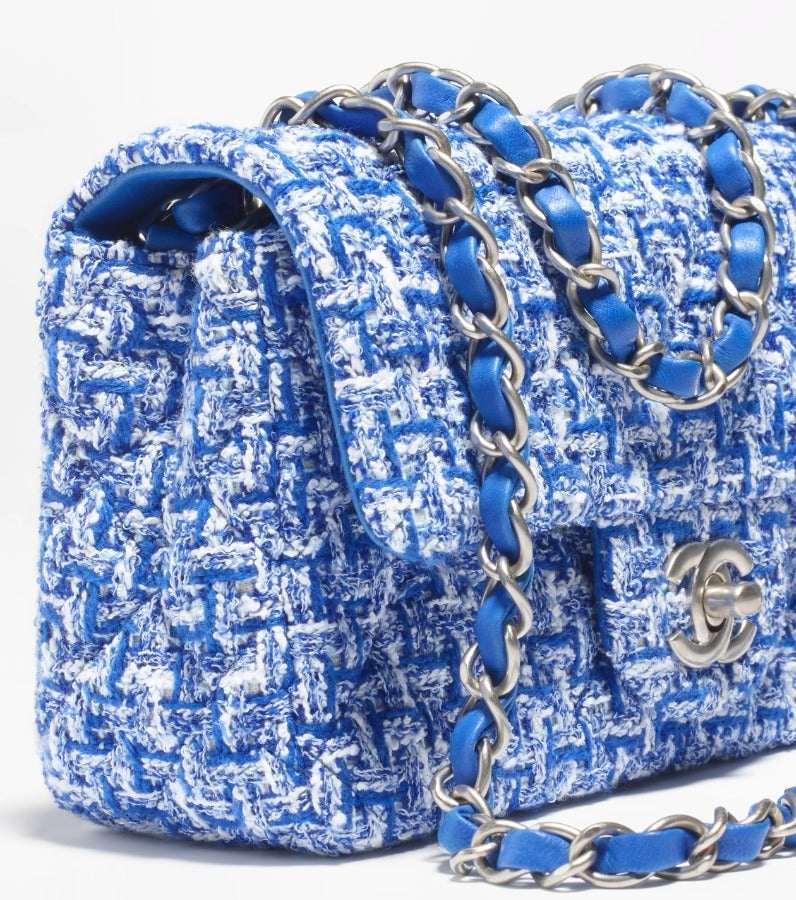 CHANEL TWEED QUILTED MINI FLAP BAG