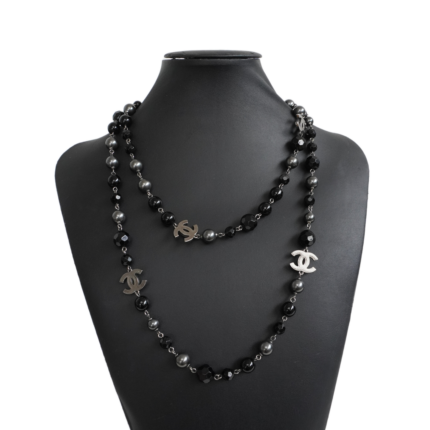 Chanel Ruthenium Pearl Beaded Necklace