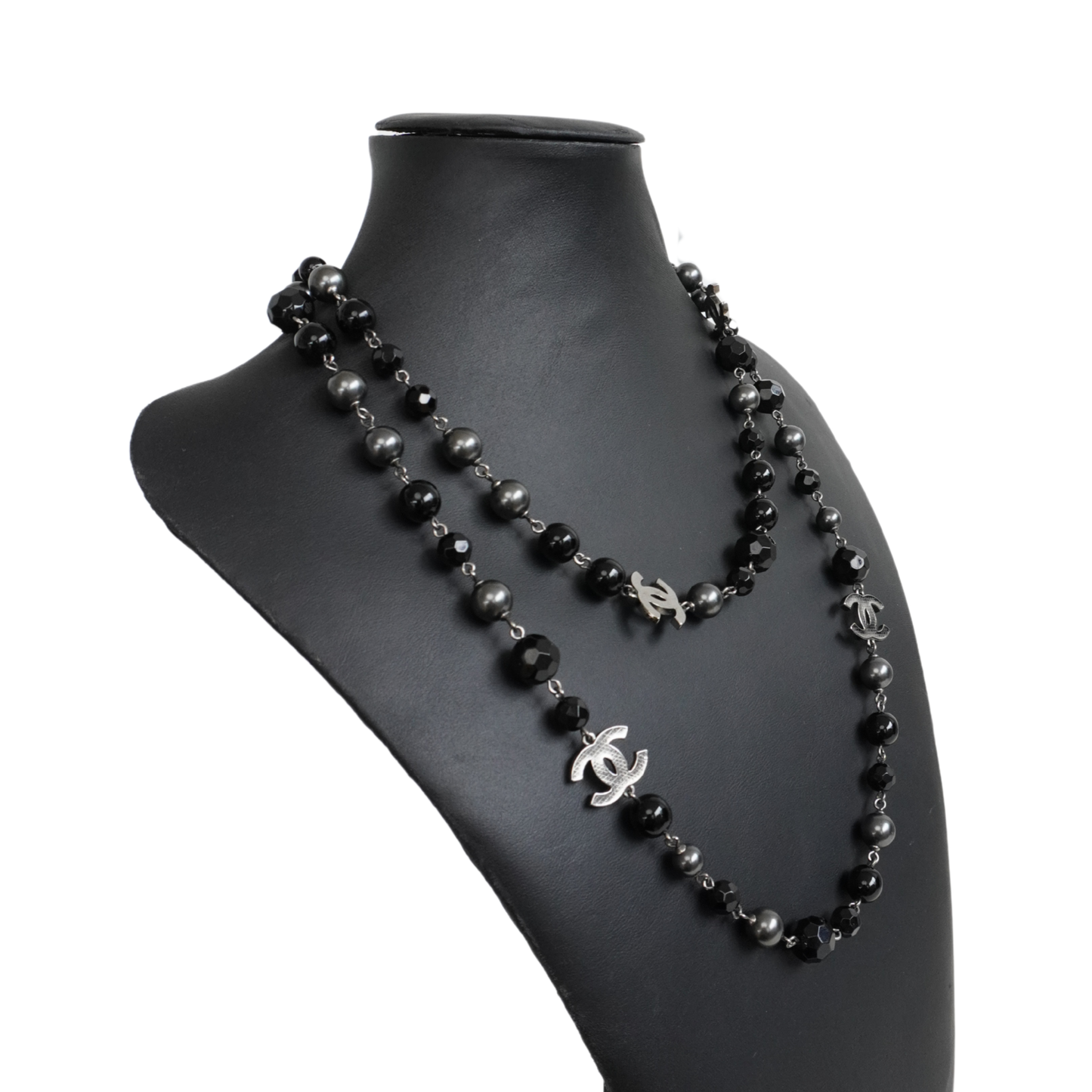 Chanel Ruthenium Pearl Beaded Necklace