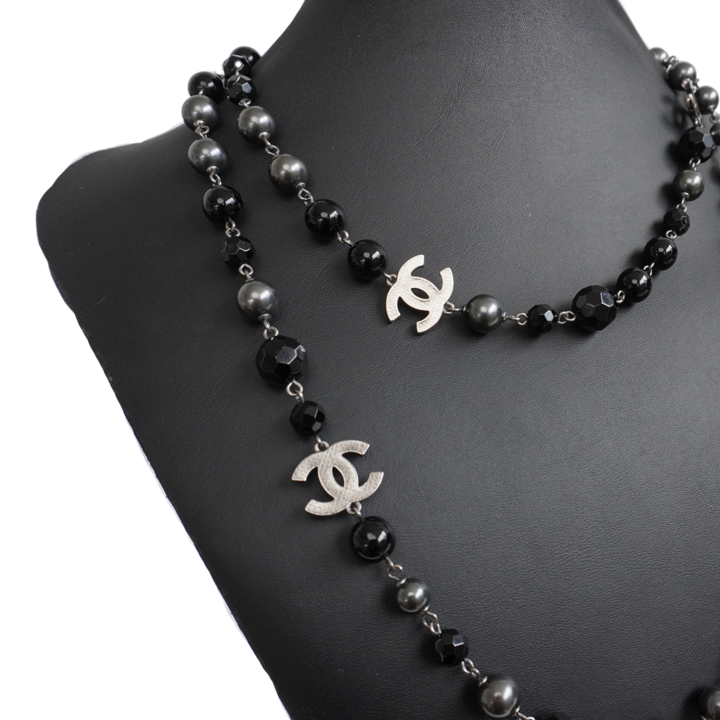 Chanel Ruthenium Pearl Beaded Necklace