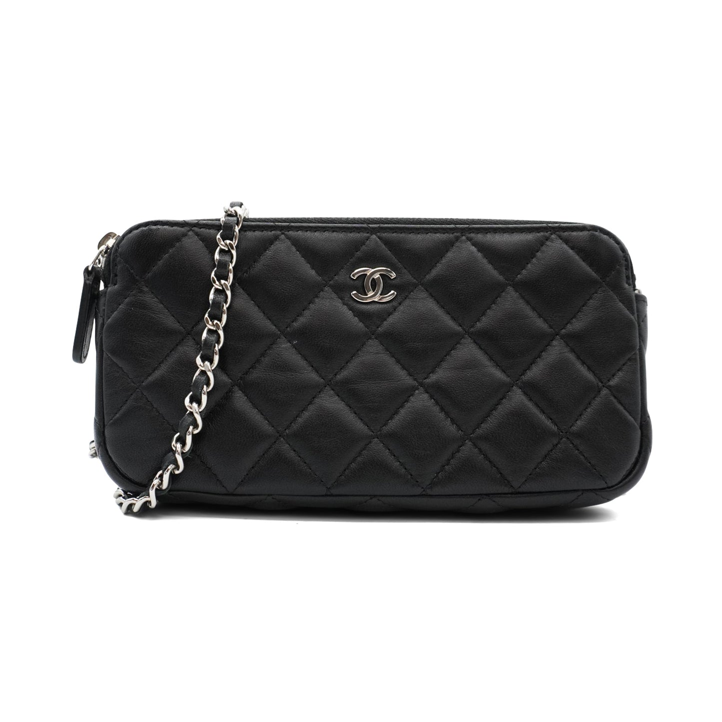 Chanel Double Zip Clutch Bag