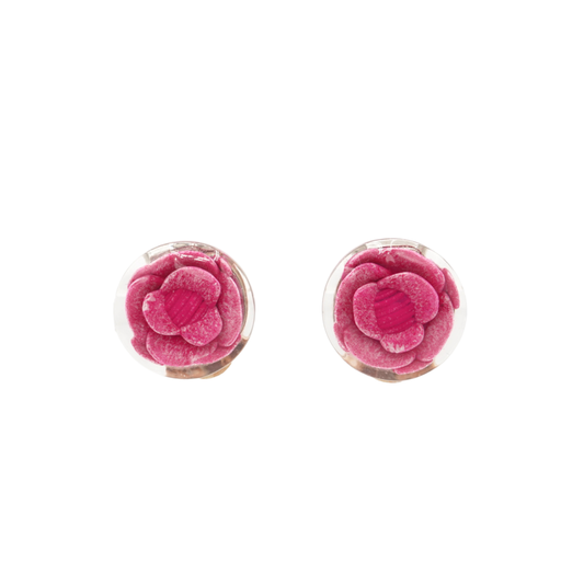 Chanel 'Camellia' Clip On Earrings