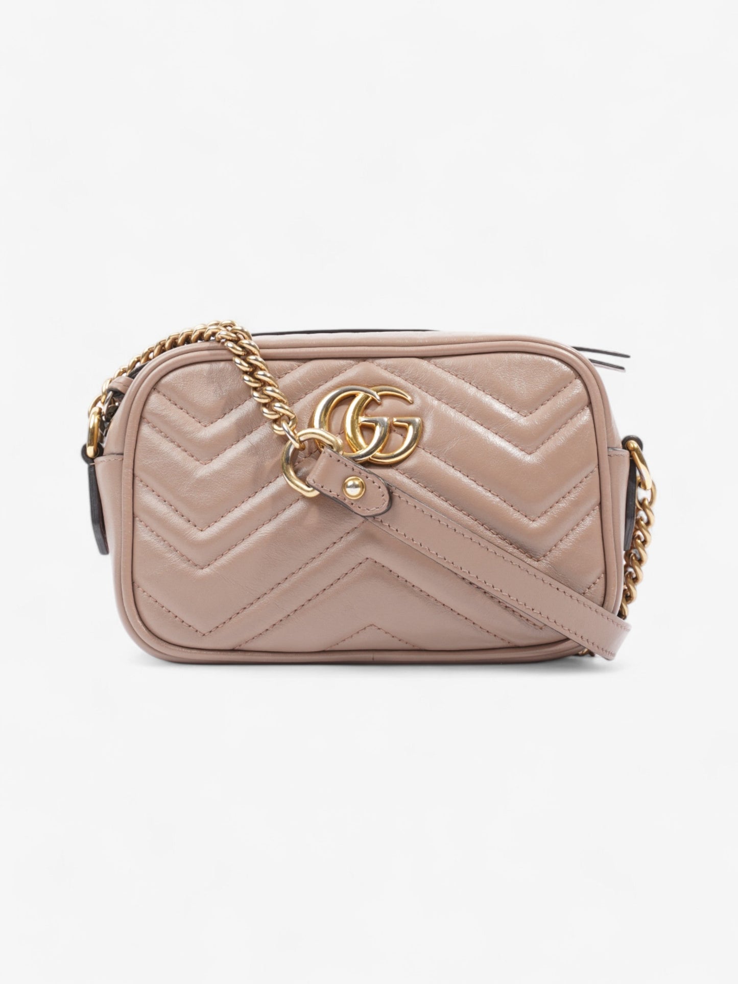 Gucci GG Marmont Dusty Pink Matelasse Leather Mini