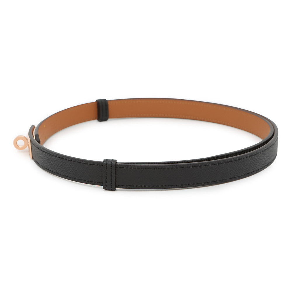 HERMES Belt Kelly 18 Black/Gold Epsom