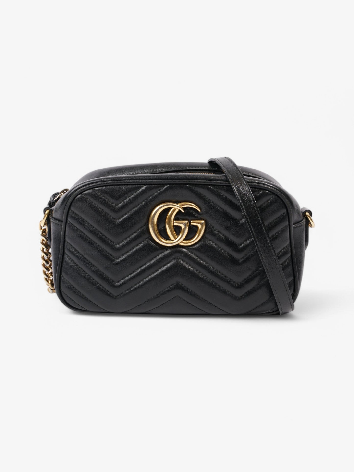 Gucci Marmont Zip Black Matelasse Leather Small