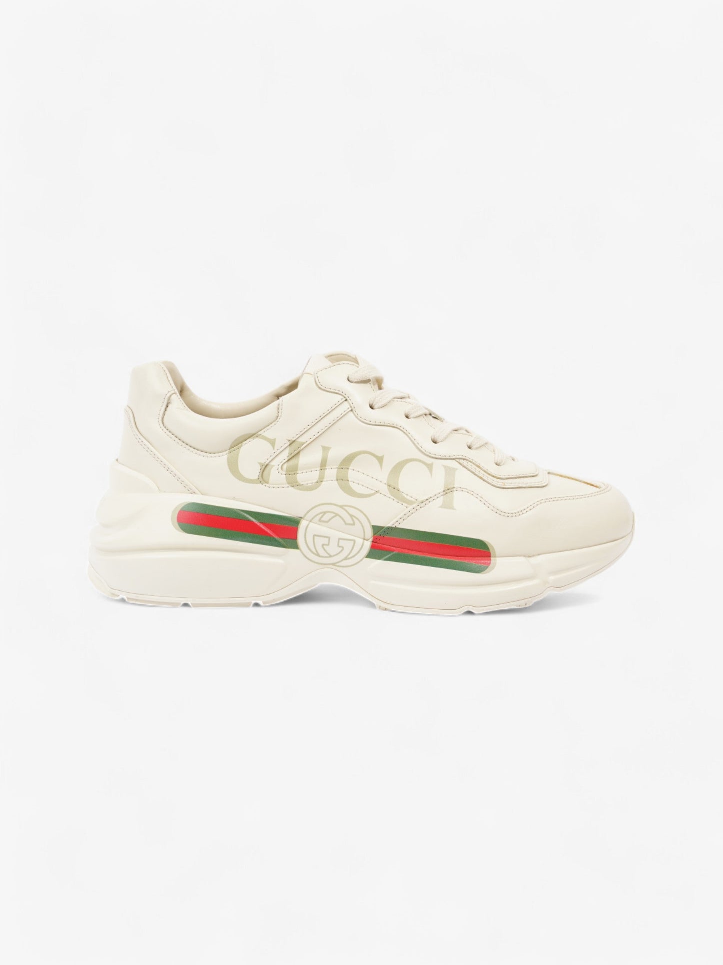 Gucci Rhyton Sneakers Beige / Red / Green Leather EU 42.5 UK 8.5