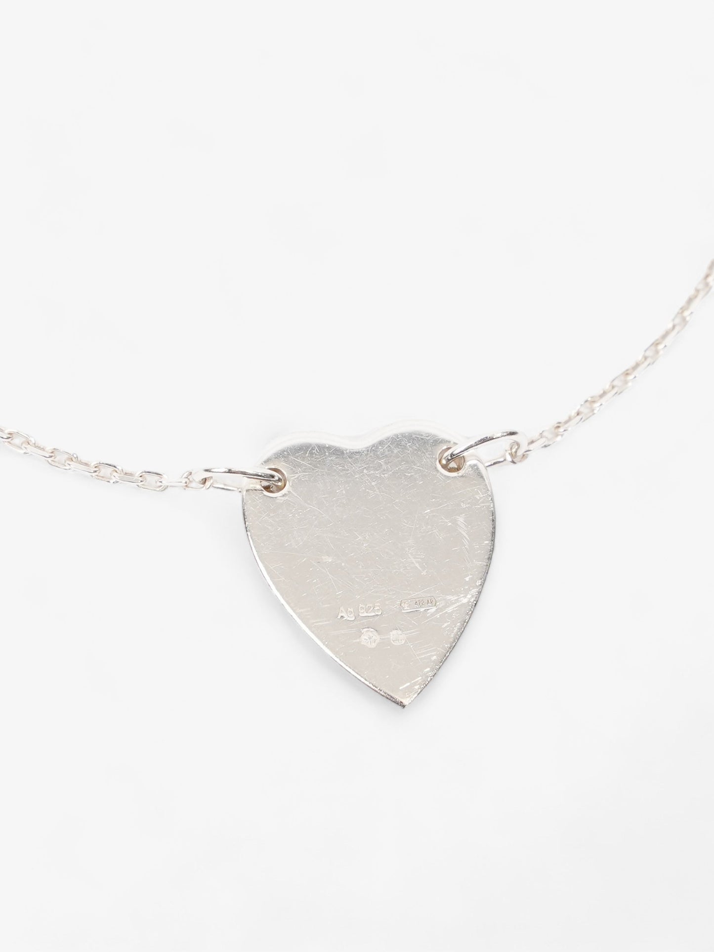 Gucci Heart Tag Bracelet Silver Silver Sterling 17