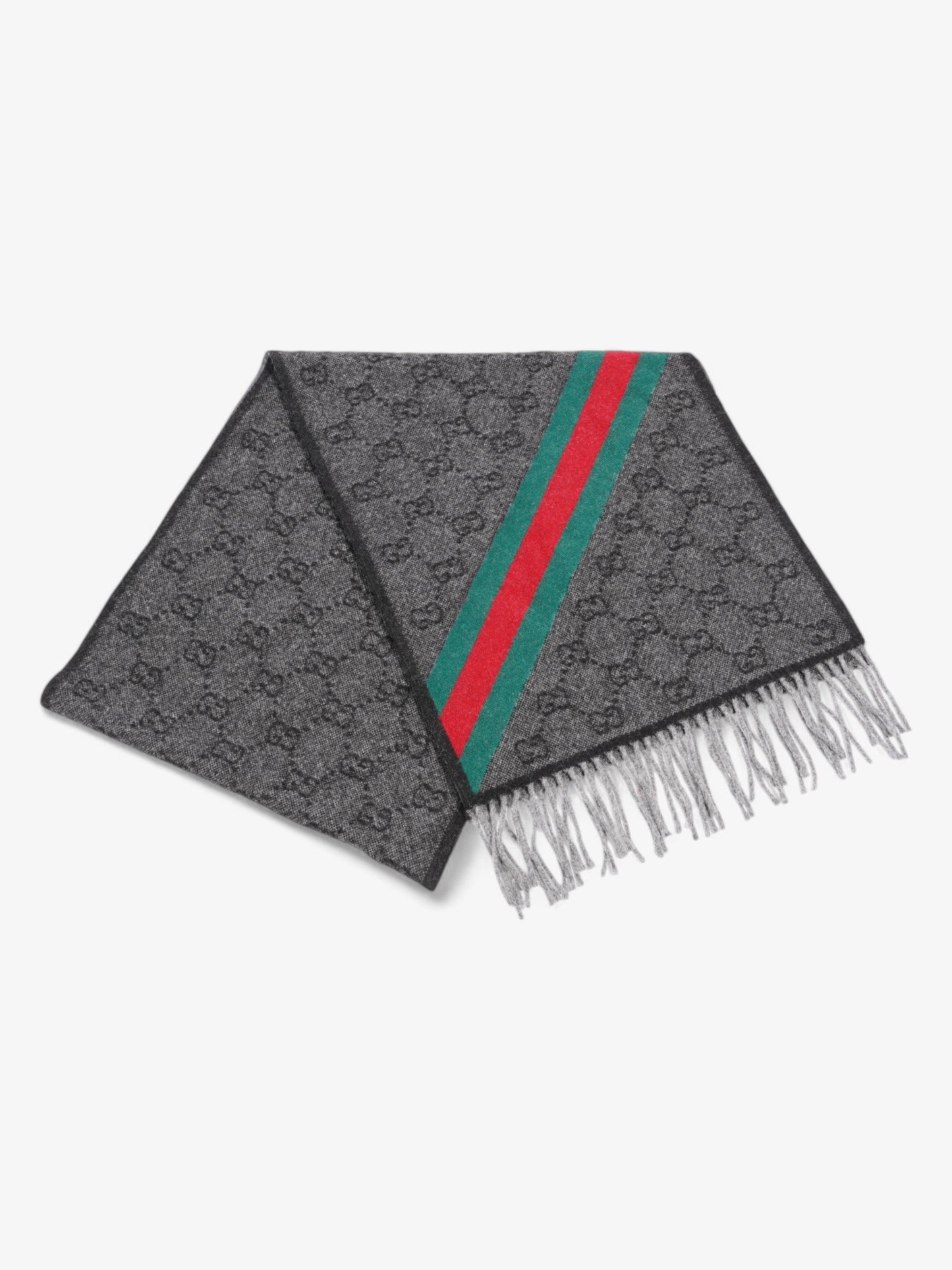 Gucci GG Web Scarf GG Supreme / Red / Green Wool