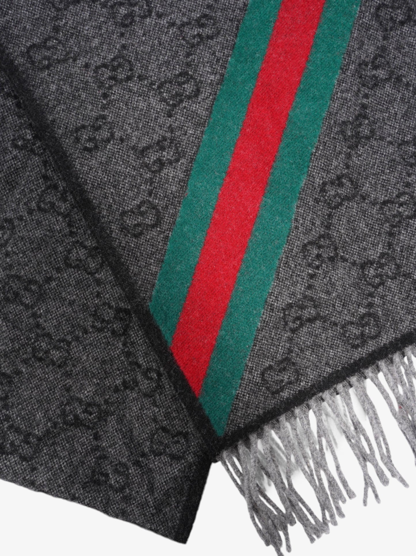 Gucci GG Web Scarf GG Supreme / Red / Green Wool
