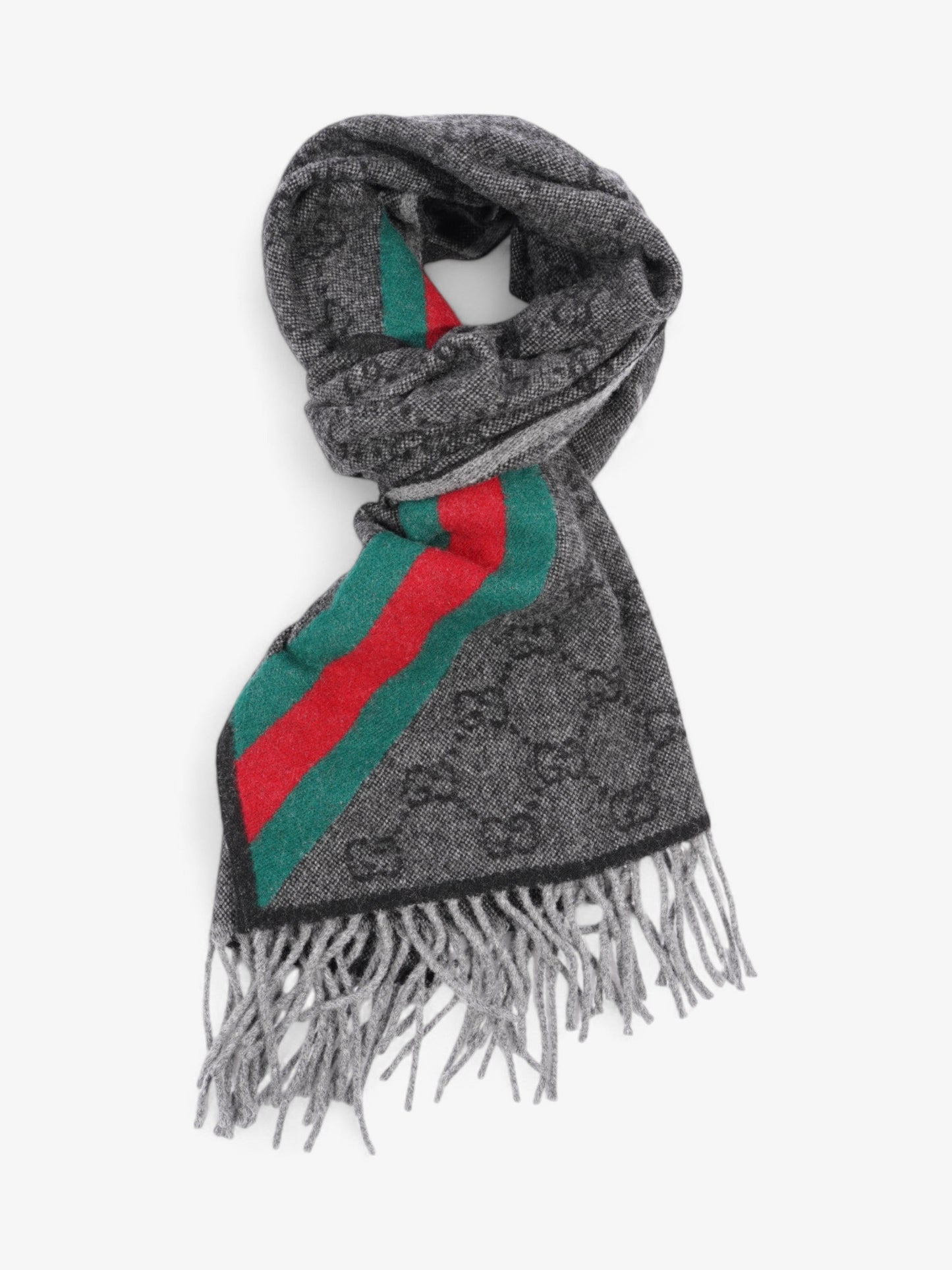 Gucci GG Web Scarf GG Supreme / Red / Green Wool