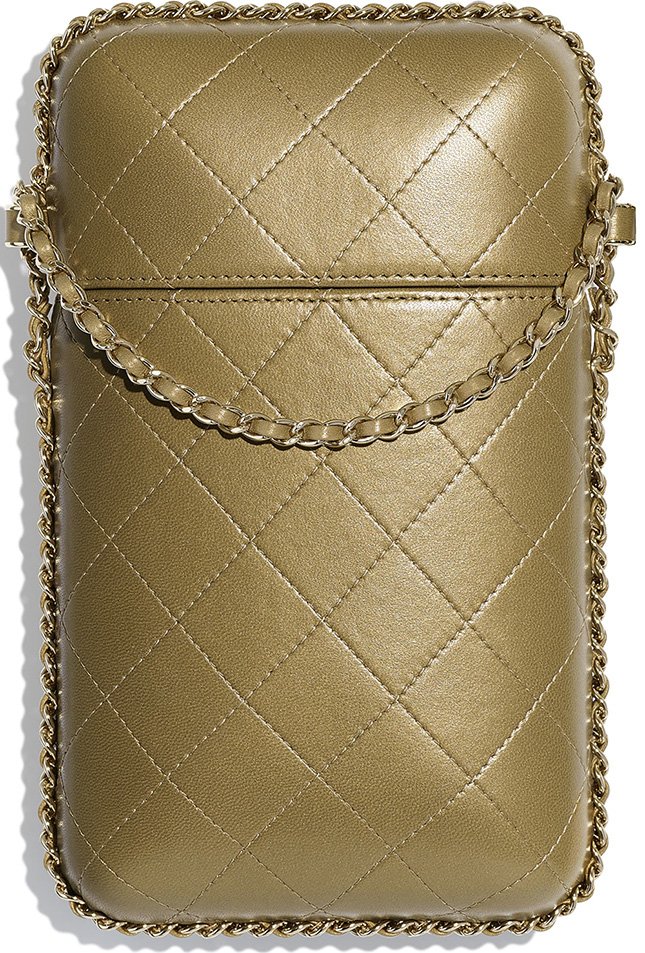 CHANEL CC QUILTED DIAMOND BAG/PHONE CASE WITH CHAIN