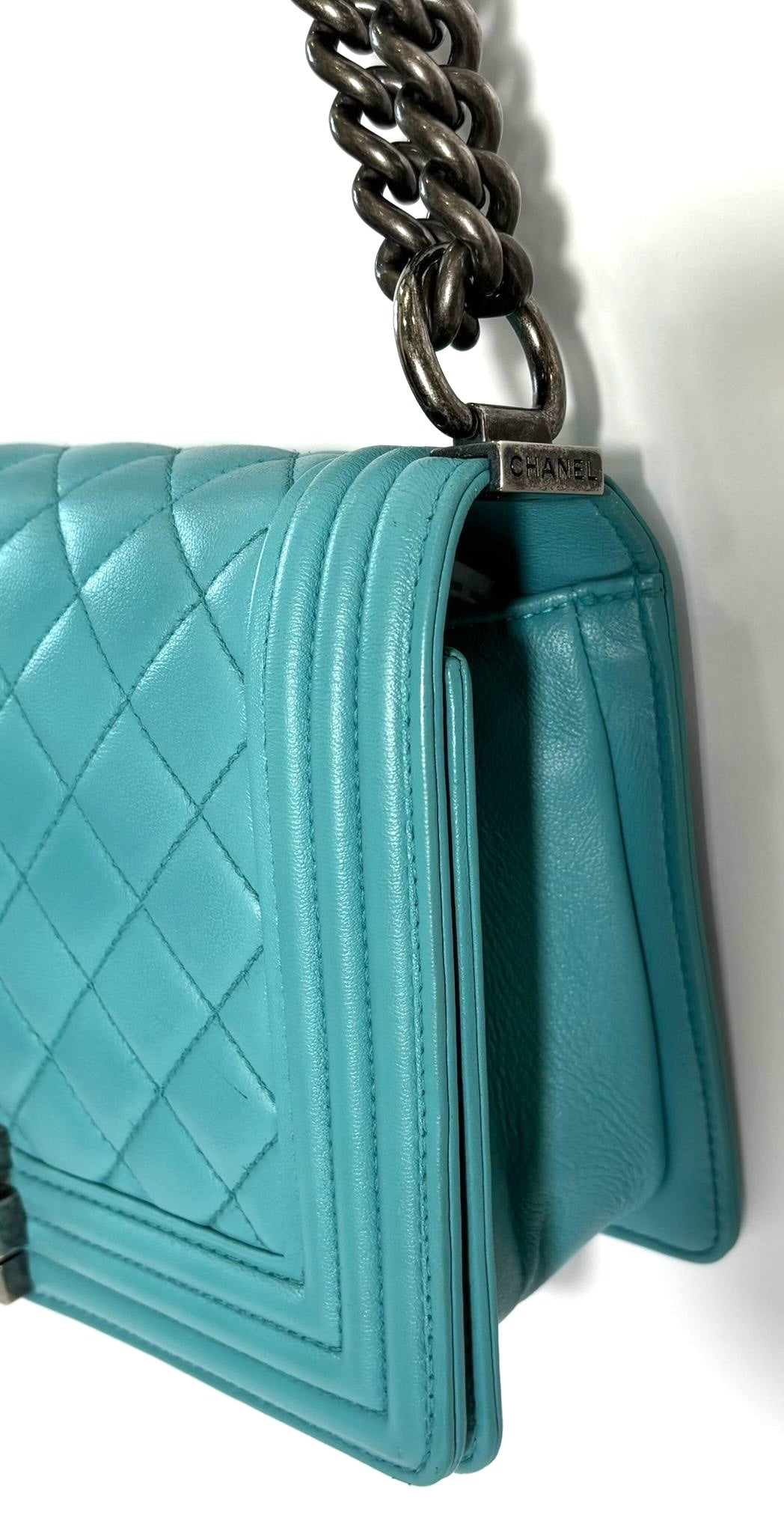 CHANEL CALFSKIN QUILTED MEDIUM BOY FLAP BAG