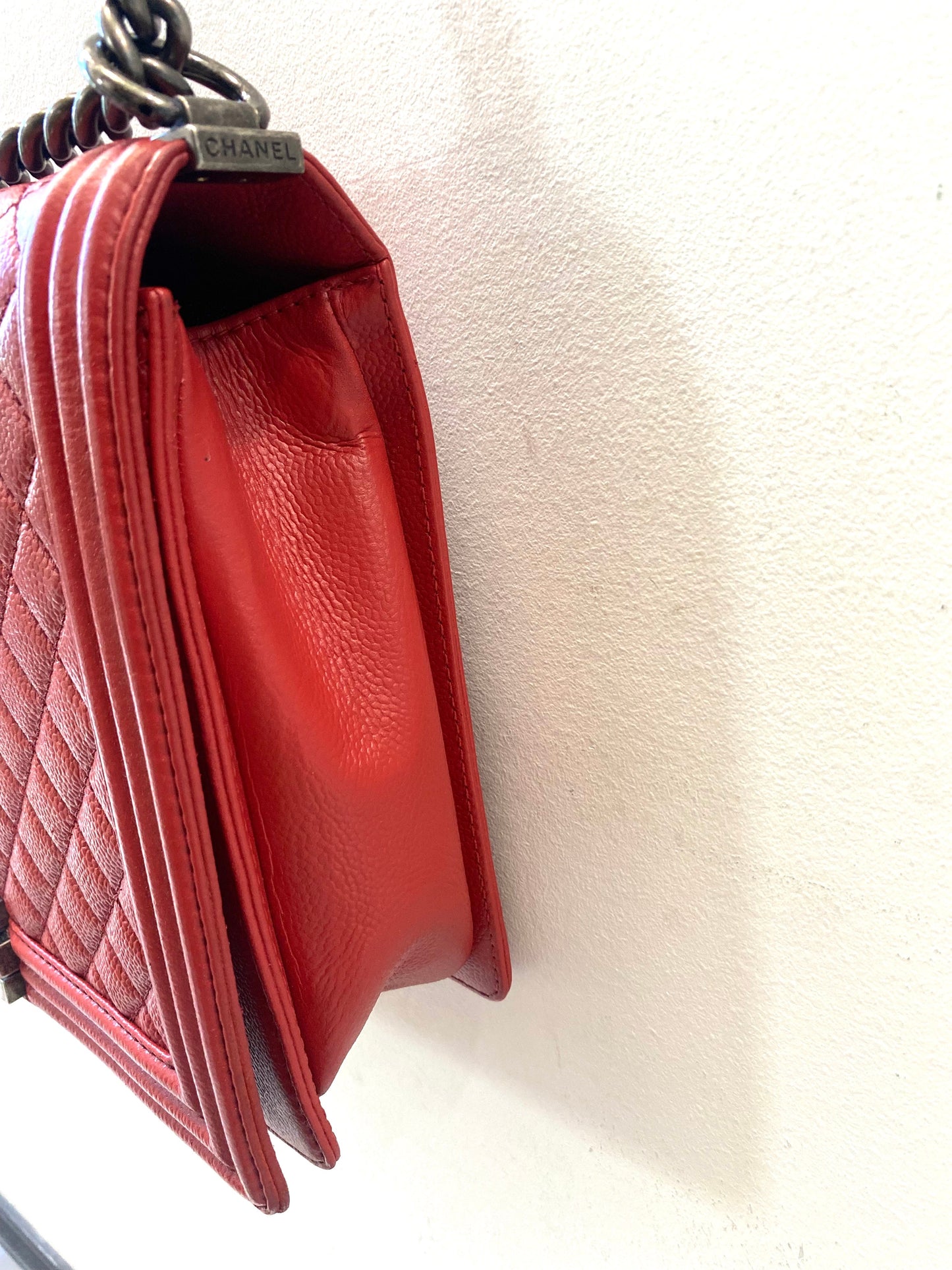 CHANEL CAVIAR QUILTED LEATHER LARGE BOY BAG